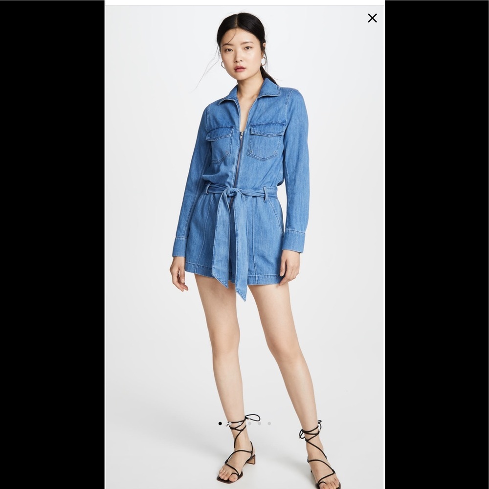 Veronica beard jean Keenan Romper In Medium Blue